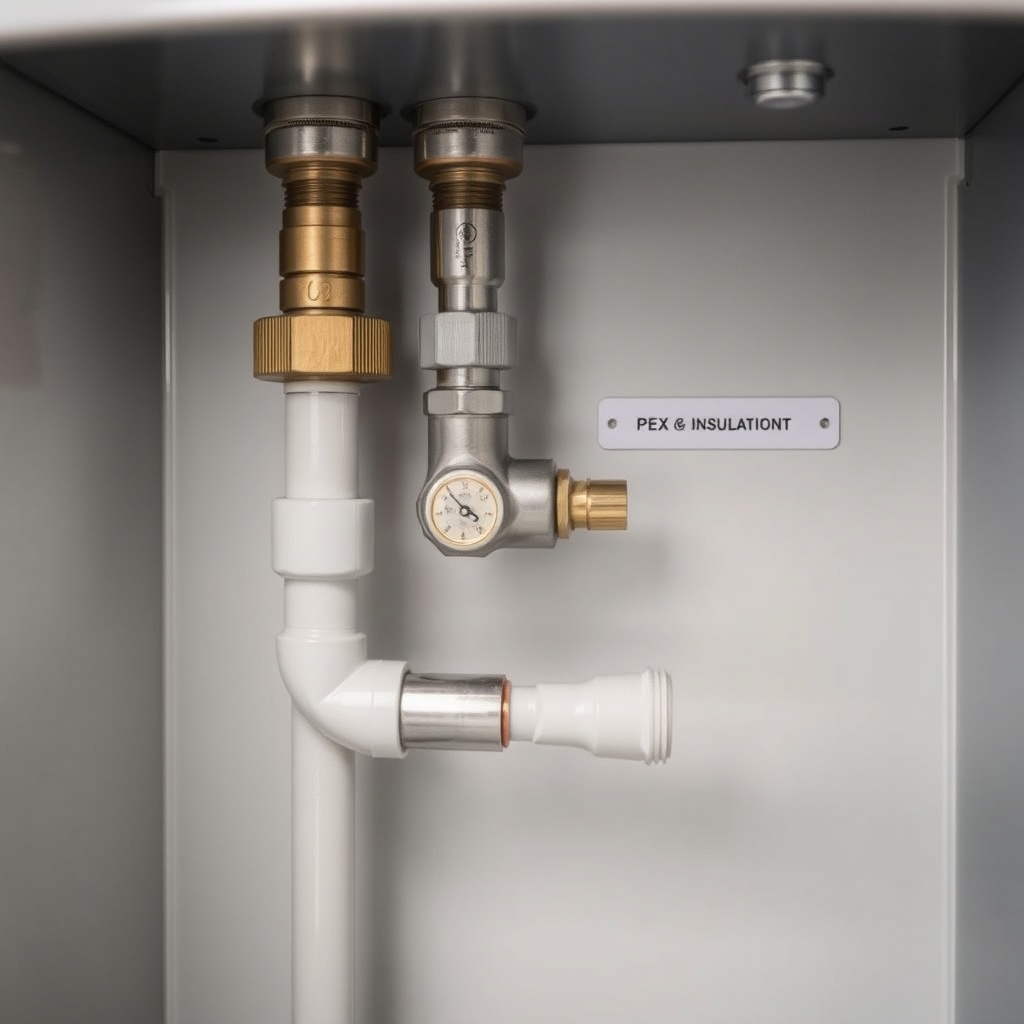 A detailed shot of a Baxi Eco Four 221 E's connection panel